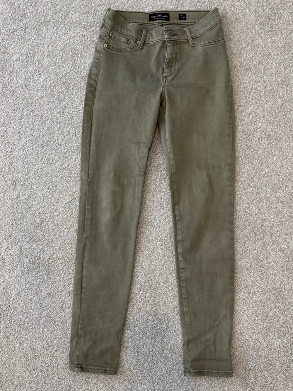 Lucky Brand Olive-Tone Straight Jeans
